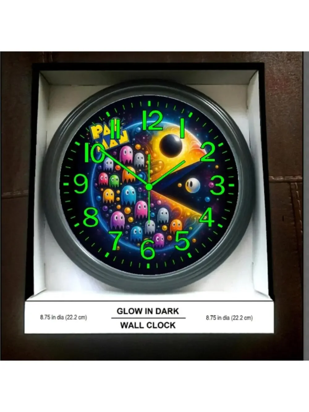 Pac-Man Atari Game Room Glow In The Dark Wall Clock New!